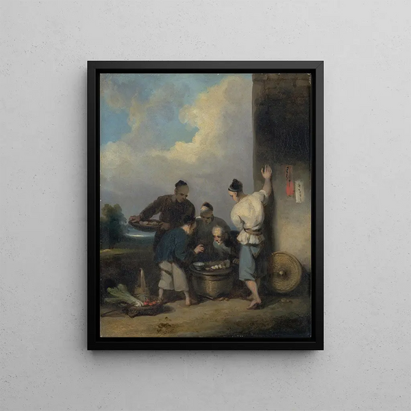 George Chinnery - Coolies Round the Food Vendors Stall.webp