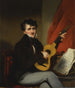 Portret mężczyzny grającego na gitarze - George Chinnery — widok dzieła