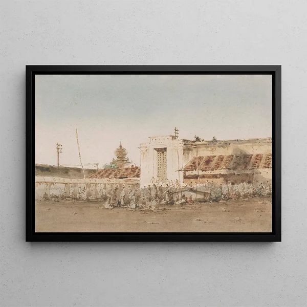 L'entrée de la pagode de la Compagnie des Indes orientales à Madras - George Chinnery — oprawiony obraz na ścianie