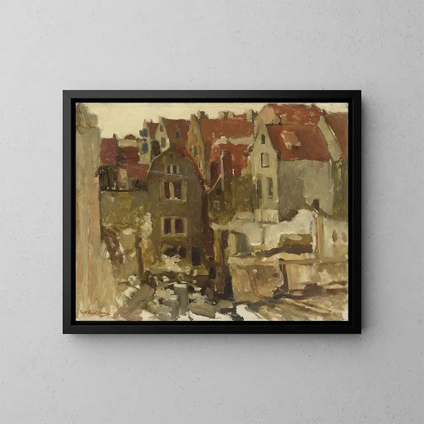 La démolition du Grand Bazar de la Bourse sur le Nieuwendijk à Amsterdam - George Hendrik Breitner — oprawiony obraz na ścianie