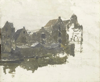 George Hendrik Breitner - Warehouses on the Teertuinen on the Prinseneiland Amsterdam.webp