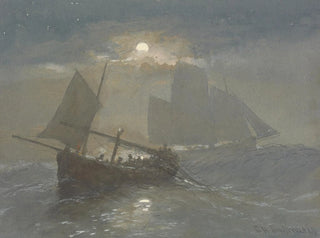 George Henry Andrews - Fishing boats in moonlight.webp