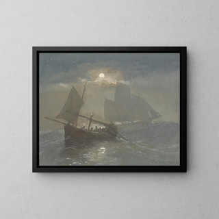 George Henry Andrews - Fishing boats in moonlight.webp