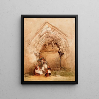George Howse - Figures by a Doorway at Corfe Castle Dorset.webp