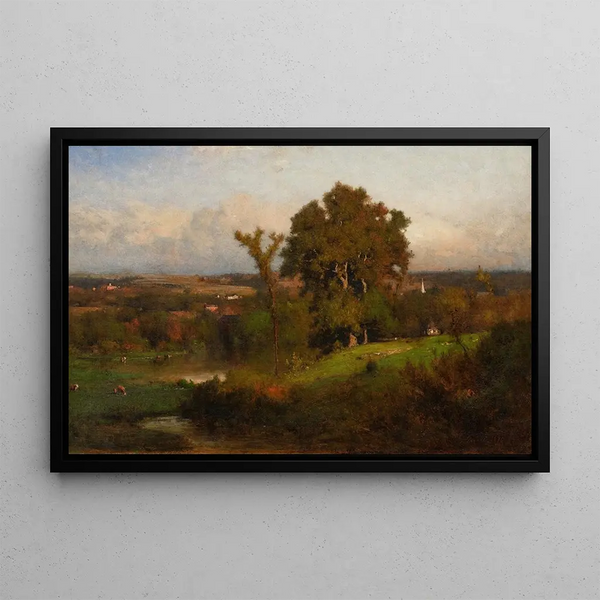 Jesień w pobliżu Marshfield - George Inness — oprawiony obraz na ścianie