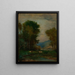 Wypasane krowy nad strumieniem - George Inness — oprawiony obraz na ścianie