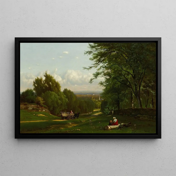 Przed Leeds, Nowy Jork - George Inness — oprawiony obraz na ścianie