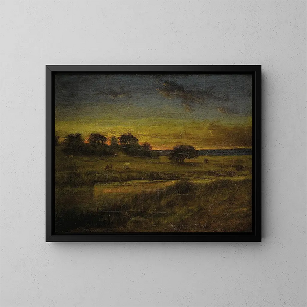 Pastwisko o świcie - George Inness — oprawiony obraz na ścianie