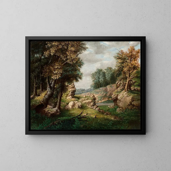Le rocher de Dell près du village - George Inness — oprawiony obraz na ścianie