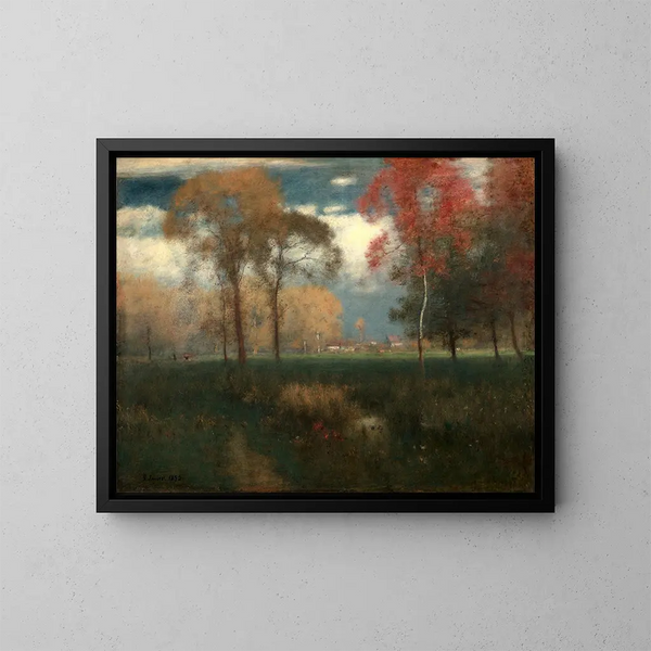 Słoneczny jesienny dzień - George Inness — oprawiony obraz na ścianie