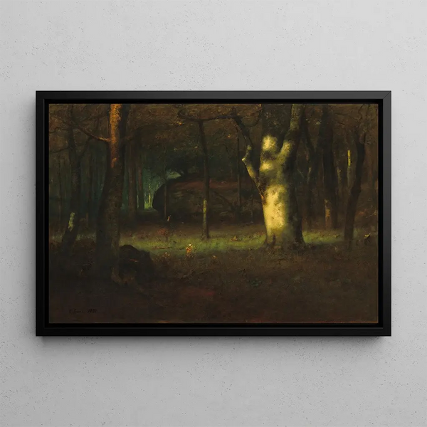 Zachód słońca w lesie - George Inness — oprawiony obraz na ścianie