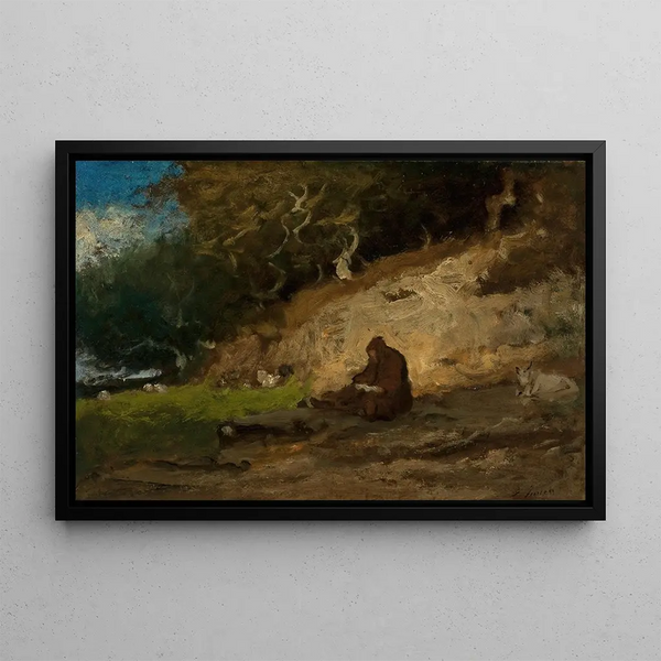 L'Ermite - George Inness — oprawiony obraz na ścianie