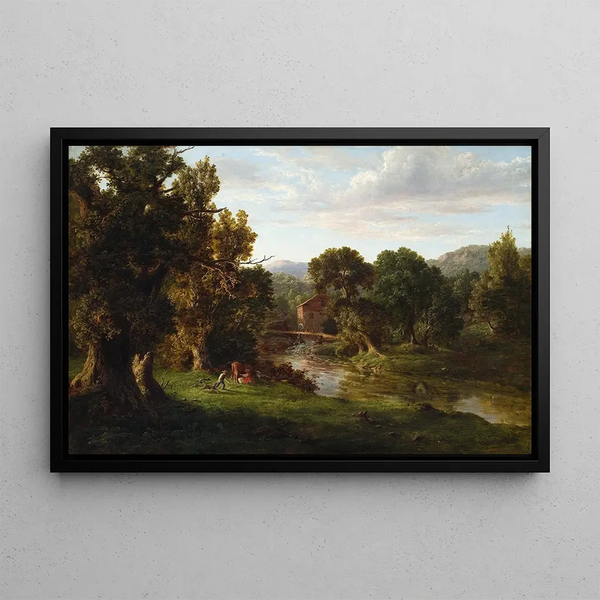 Le vieux moulin - George Inness — oprawiony obraz na ścianie