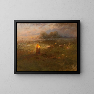Południowe popołudnie w złocie - George Inness Jr — oprawiony obraz na ścianie
