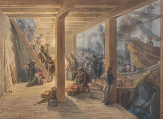 Schody z łabędziami, London Bridge - George Johann Scharf — widok dzieła