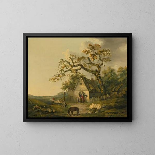 Wiejska gospoda - George Morland — oprawiony obraz na ścianie