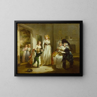 Une visite à l'internat - George Morland — oprawiony obraz na ścianie