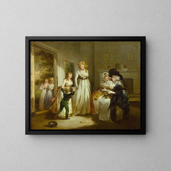 Une visite à l'internat - George Morland — oprawiony obraz na ścianie