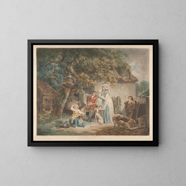 Les paysans - George Morland — oprawiony obraz na ścianie