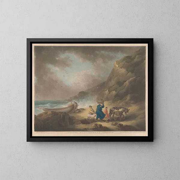 Rybacy - George Morland — oprawiony obraz na ścianie
