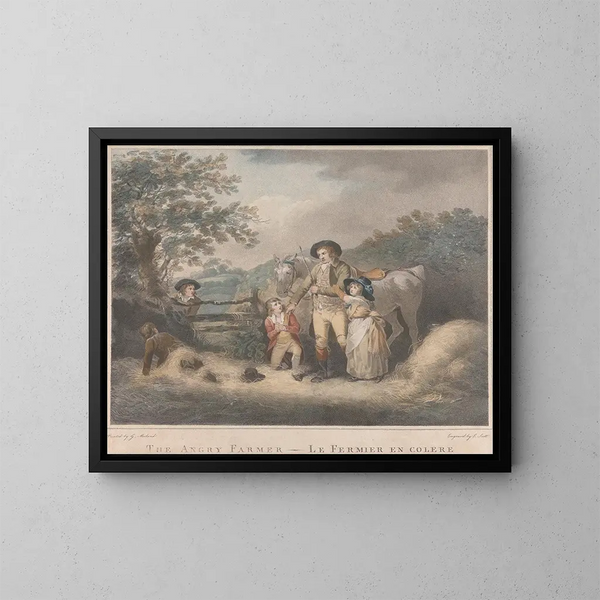 Le fermier en colère - George Morland — oprawiony obraz na ścianie
