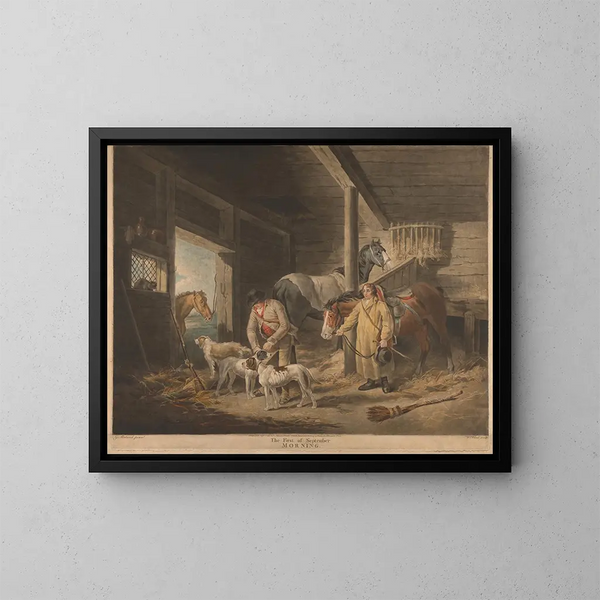 Pierwszy poranek we wrześniu - George Morland — oprawiony obraz na ścianie