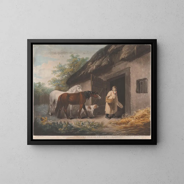 Le Nourrisseur de chevaux - George Morland — oprawiony obraz na ścianie