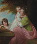 Portret zbiorowy Dorothy Stables 1753-1832 z jej córkami Harriet 1774-1827 i Marią 1775-1821 w leśnym krajobrazie - George Romney — widok dzieła