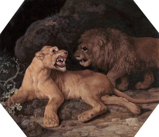 Lew i lwica - George Stubbs — widok dzieła