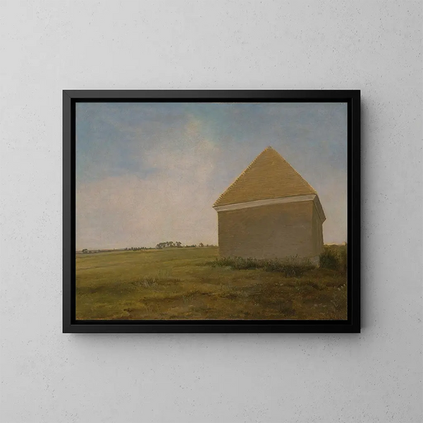 Newmarket Heath z domem myjniowym - George Stubbs — oprawiony obraz na ścianie