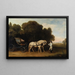 Phaéton z parą kremowych kucyków i chłopcem z stajni - George Stubbs — oprawiony obraz na ścianie