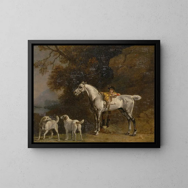 Studia na podstawie lub według trzeciego księcia Richmond z polowaniem Charleton - George Stubbs — oprawiony obraz na ścianie