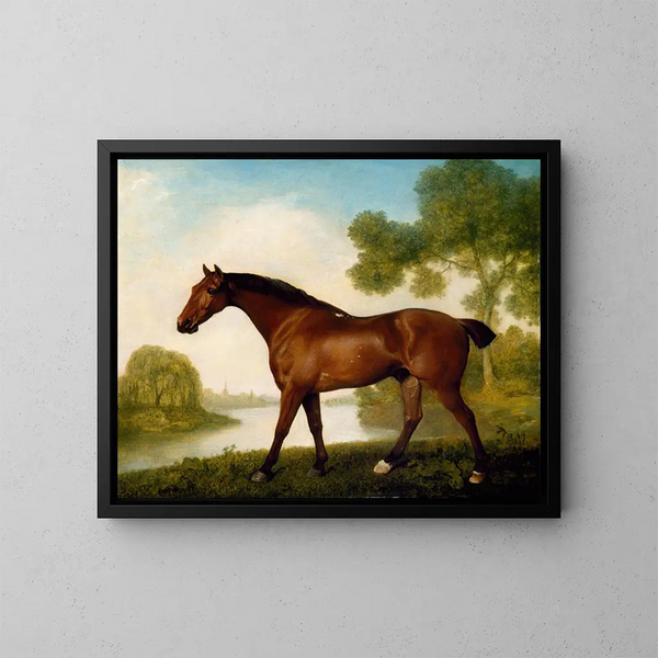 Myśliwy na polowaniu na zające - George Stubbs — oprawiony obraz na ścianie