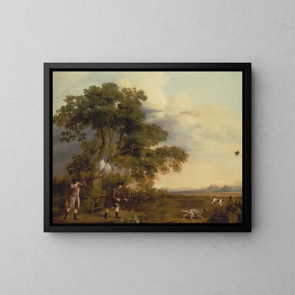 dwóch szlachciców ciągnących - George Stubbs — oprawiony obraz na ścianie