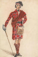 szkocki z mieczem, nowoczesny kostium wodza klanu z Highlands - George Walker — widok dzieła