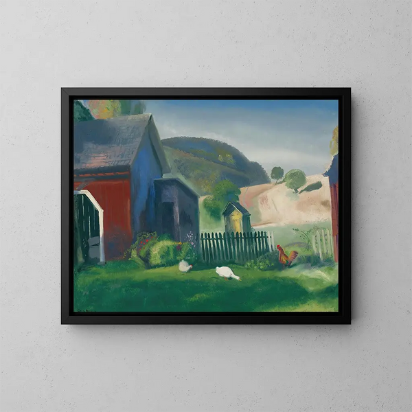 La Ferme et les Poules - George Wesley Bellows — oprawiony obraz na ścianie