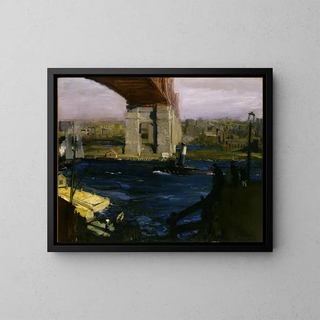 Most na wyspie Blackwell's Island - George Wesley Bellows — oprawiony obraz na ścianie