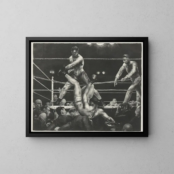 Dempsey i Firpo - George Wesley Bellows — oprawiony obraz na ścianie