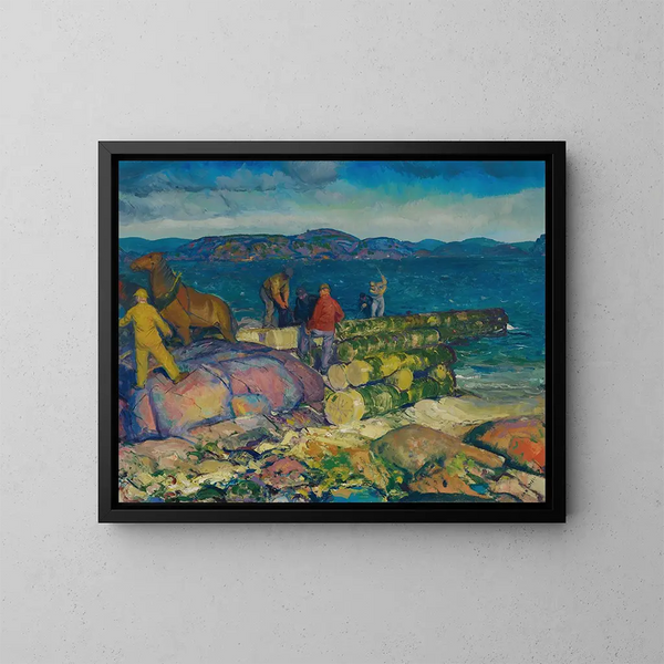 Konstruktorzy nabrzeży - George Wesley Bellows — oprawiony obraz na ścianie