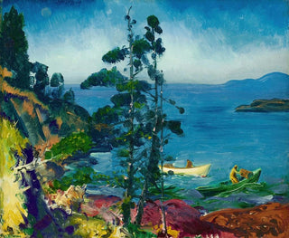Niebieski wieczorem zajmujący się skrzynkami na homary wcześnie rano - George Wesley Bellows — widok dzieła