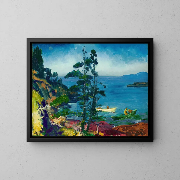Niebieski wieczorem zajmujący się skrzynkami na homary wcześnie rano - George Wesley Bellows — oprawiony obraz na ścianie