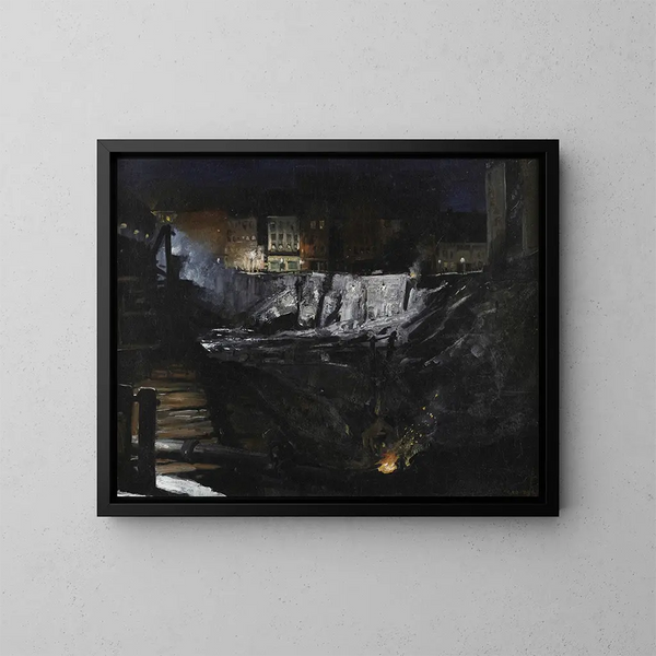 Wykopaliska nocą - George Wesley Bellows — oprawiony obraz na ścianie