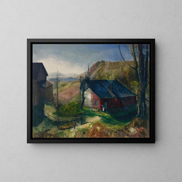 Ferme de montagne - George Wesley Bellows — oprawiony obraz na ścianie