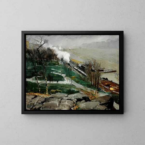 Deszcz na rzece - George Wesley Bellows — oprawiony obraz na ścianie
