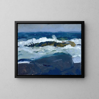 Récif de roches, Maine - George Wesley Bellows — oprawiony obraz na ścianie