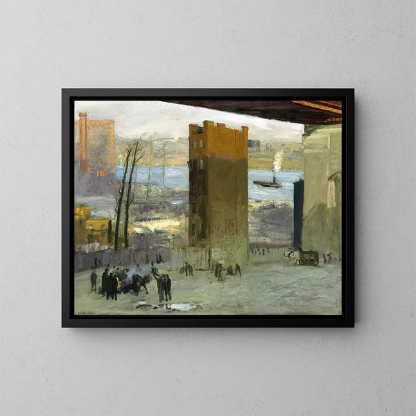 Le Lonesome Tenement - George Wesley Bellows — oprawiony obraz na ścianie