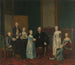 Portret Pietera Cornelisa Hasselaera, doradcy Holenderskiej Kompanii Wschodnioindyjskiej i burmistrza Amsterdamu z jego rodziną - George van der Mijn — widok dzieła