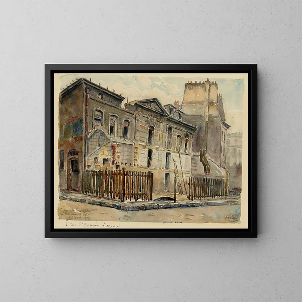 Pierwszy dzień rozbiórki sklepu Sel, 6 rue Saint-Germain de l'Auxerrois - Georges-Henri Manesse — oprawiony obraz na ścianie