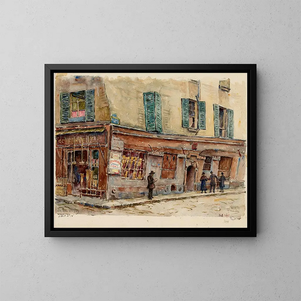 Stara kamienica z XIV wieku, 24 rue Sainte-Foy, róg rue Saint-Denis - Georges-Henri Manesse — oprawiony obraz na ścianie