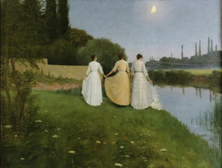Pozdrowienia dla księżyca o zmierzchu - Georges-Marie-Julien Girardot — widok dzieła